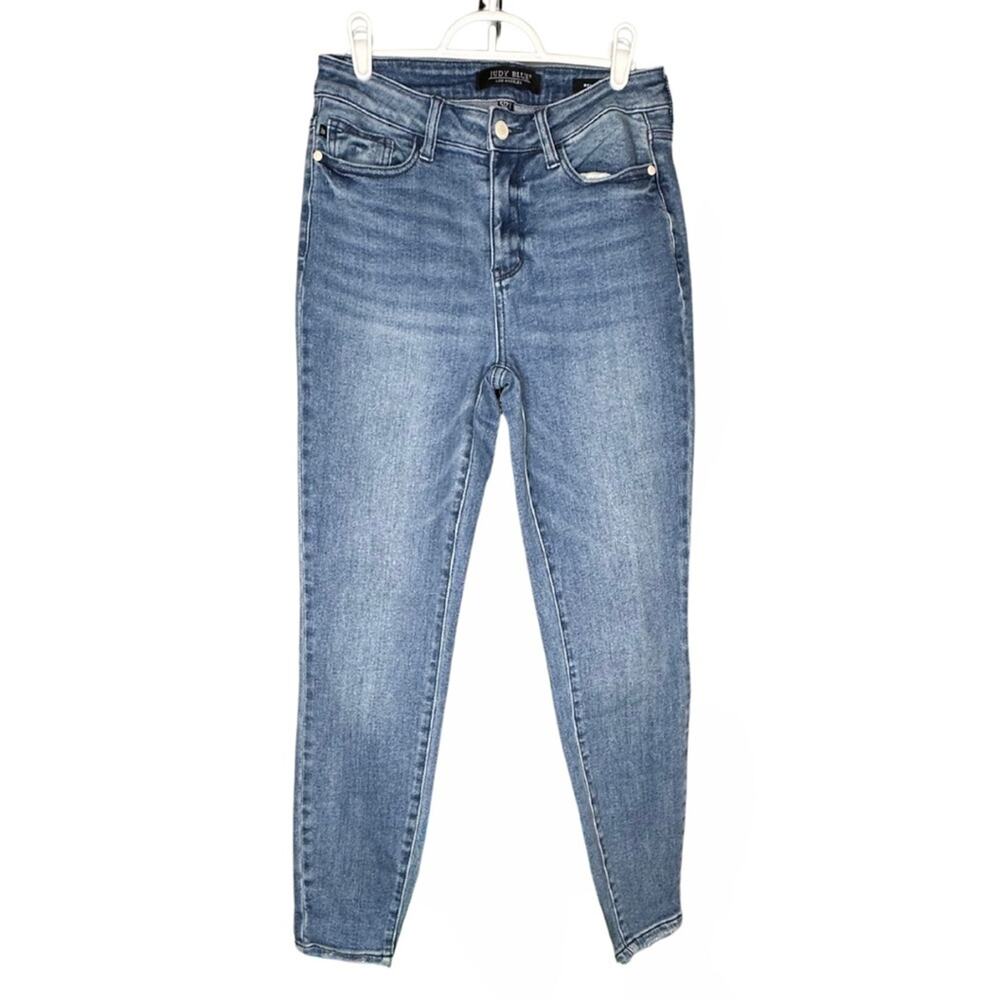 Judy Blue Skinny Blue Jeans Classic Denim Relaxed Fit Medium Wash High Rise